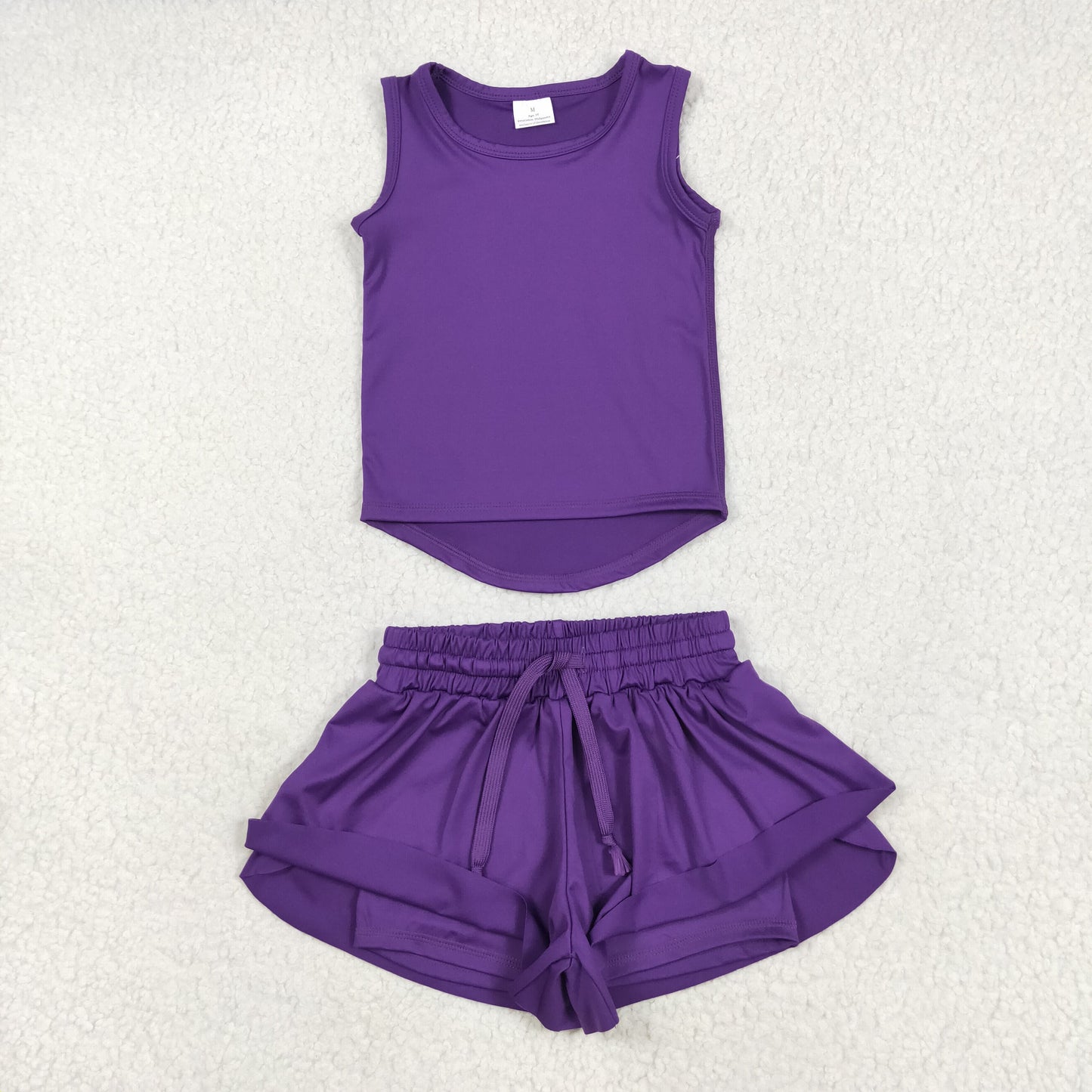 GSSO2573 组合 yoga Solid color cotton girl summer  outfit 202505  RTS
