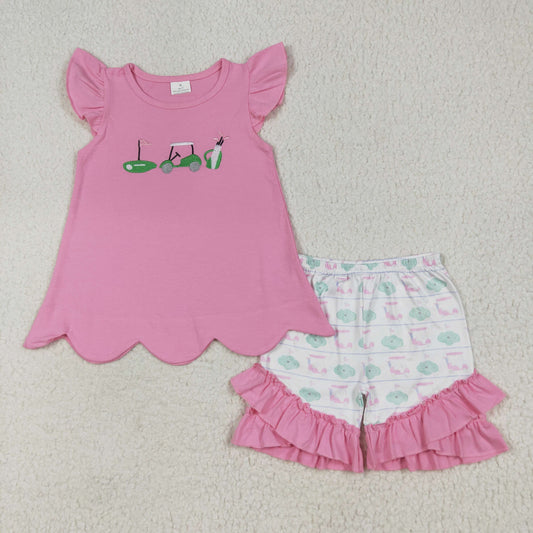GSSO2660 embroidery golf  girl summer outfit 202507 RTS