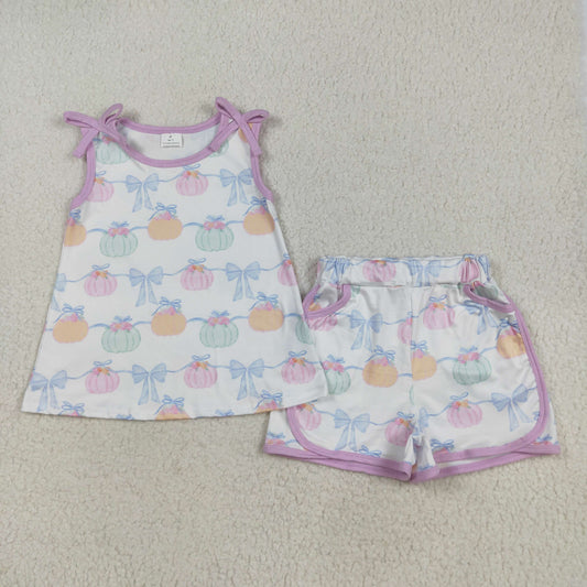 GSSO2668 pumpkin Halloween  girl summer outfit 202507 RTS