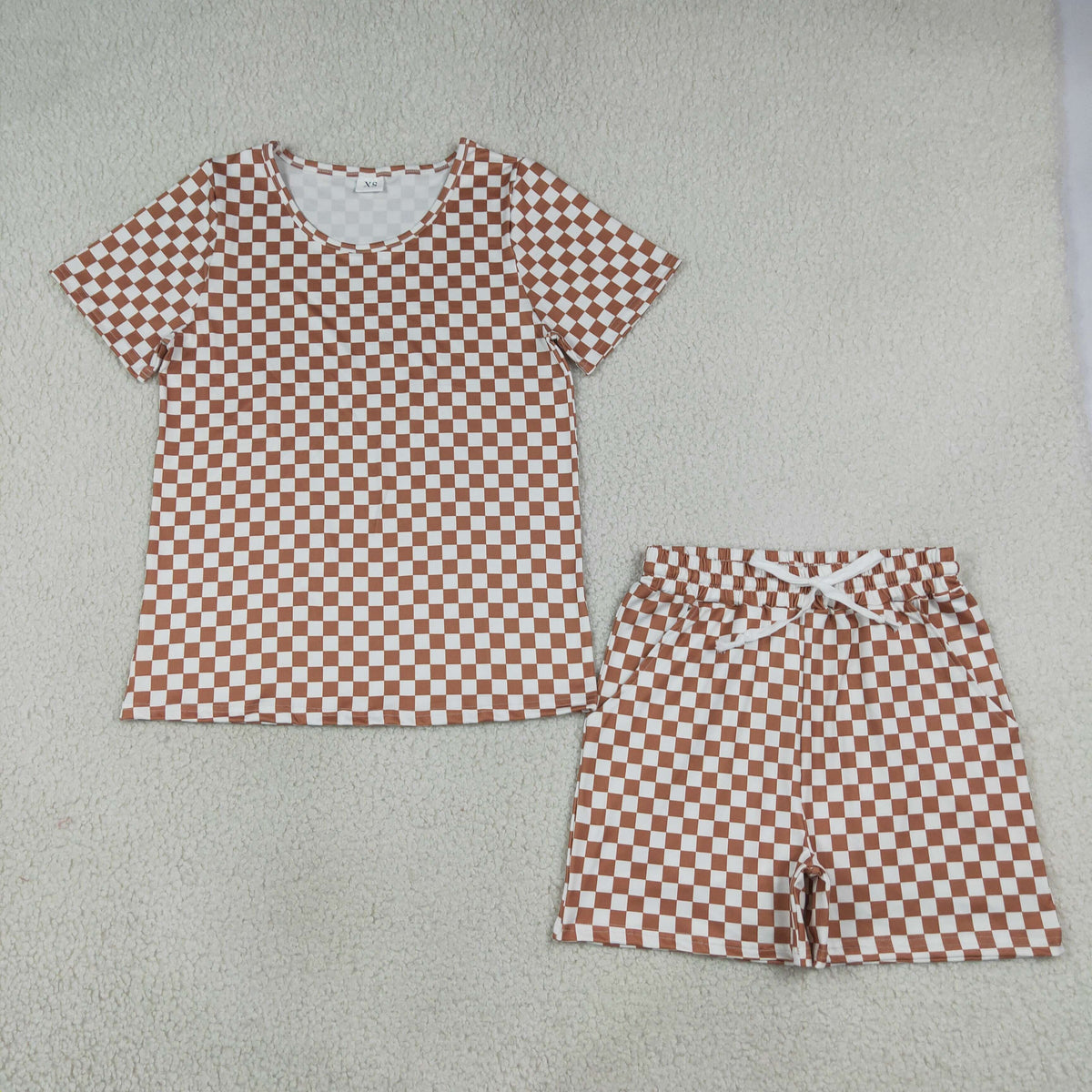 GSSO2680 checkerboard adult pajamas outfit 202608 RTS