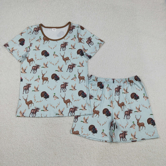 GSSO2711  adult camo duck deer western men  pajamas  202511 RTS