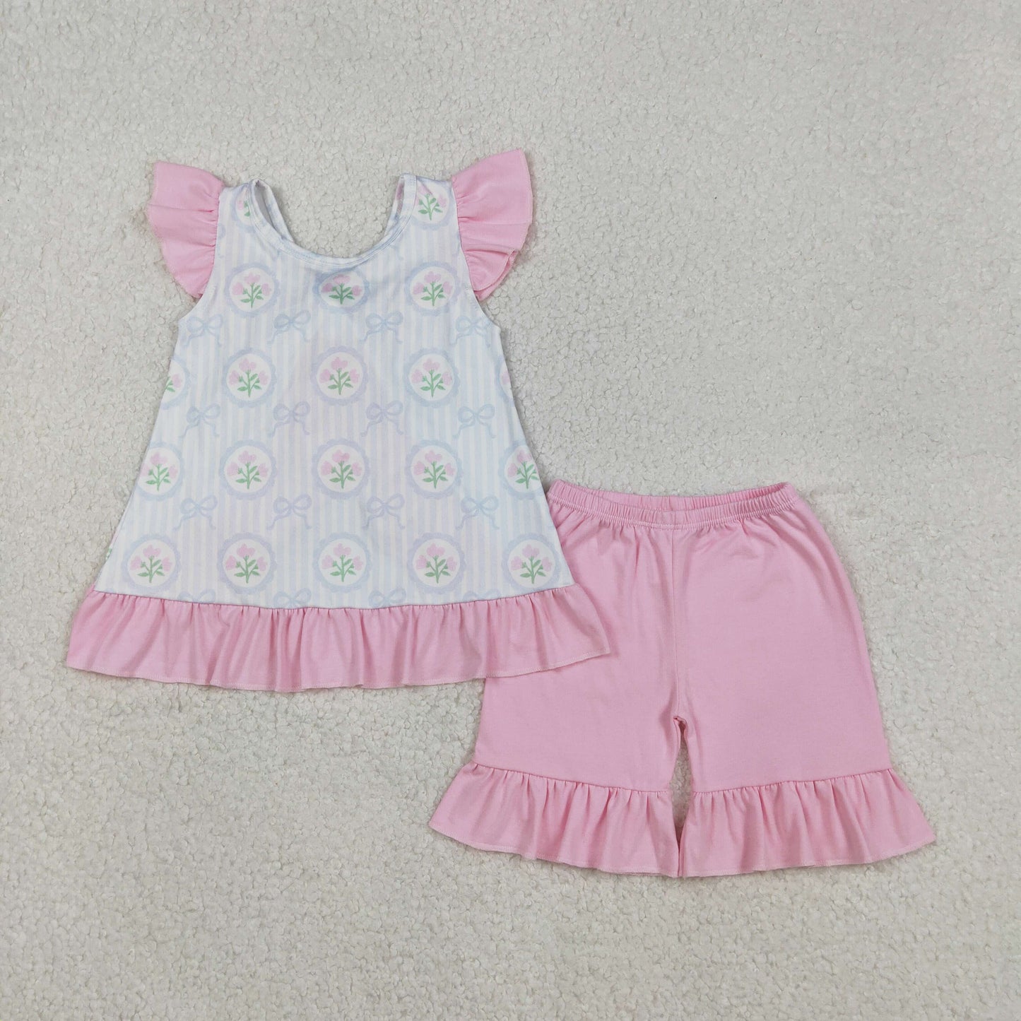 GSSO2732  bow western  girl summer outfit 202512 RTS
