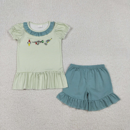 GSSO2792 Embroidery FISH GIRL summer outfit 202512 RTS