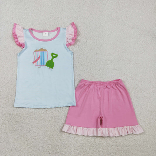 GSSO2991 dig sand  embroidery girl outfit 202602 RTS