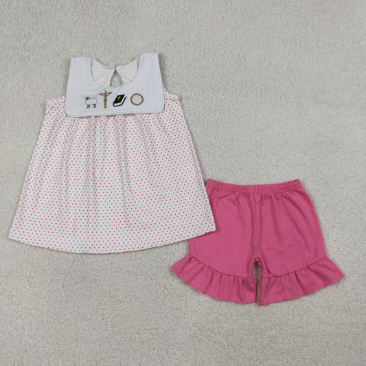 GSSO3019   Easter cross Embroidery GIRL summer outfit 202603  RTS