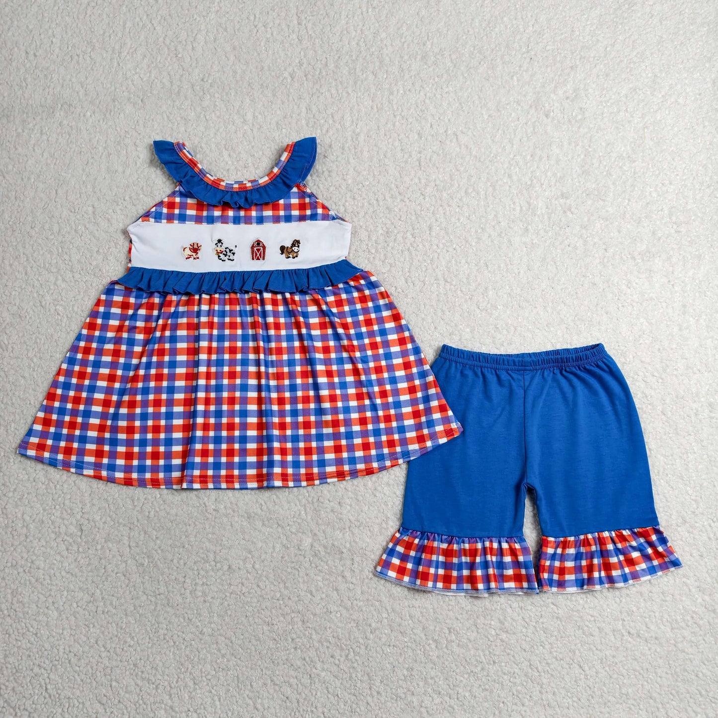 GSSO3056 Embroidery 4TH JULY bow GIRL summer outfit 202607 RTS