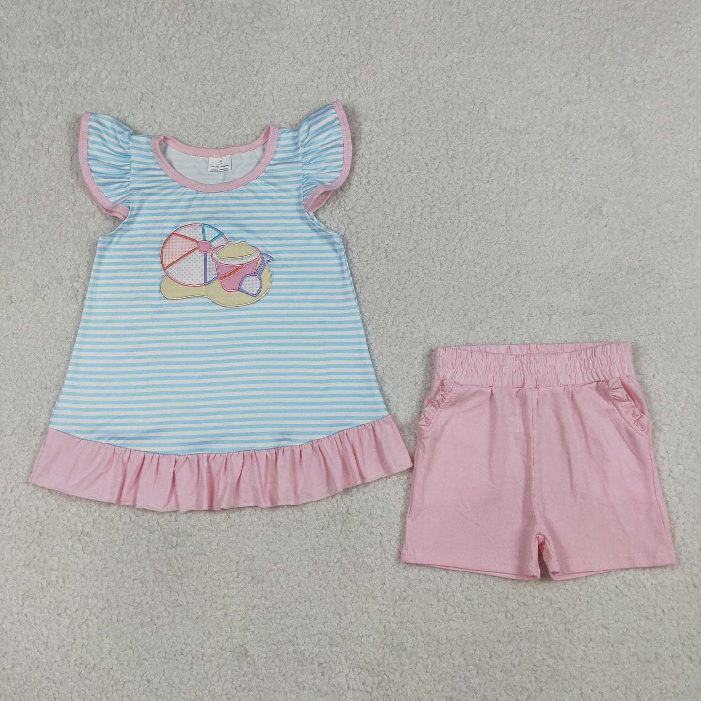 GSSO3109  embroidery sand ball shorts girl outfit 202603 RTS