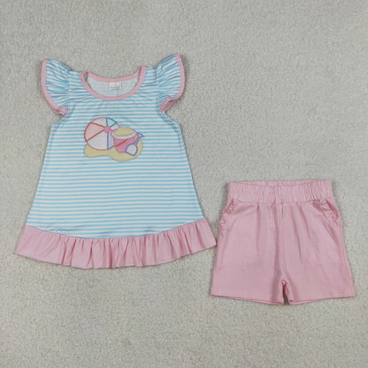 GSSO3109  embroidery sand ball shorts girl outfit 202603 RTS