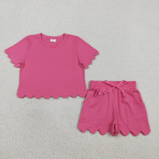 GSSO3176  hot pink cotton GIRL summer outfit 202602 RTS
