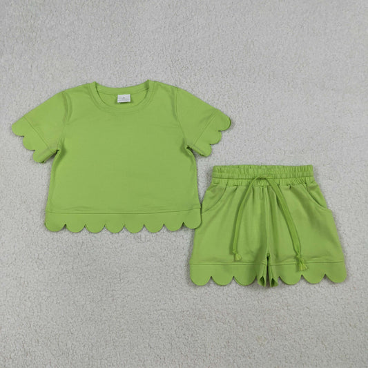 GSSO3179 light green cotton GIRL summer outfit 202603 RTS