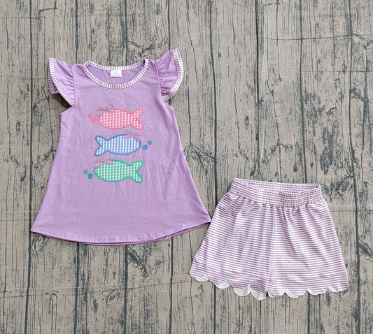 GSSO3242 embroidery fish girl summer outfit 202602  preorder