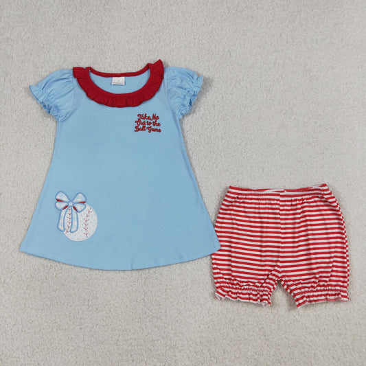 GSSO3245-到2xl embroidery baseball girl summer outfit 202604 RTS