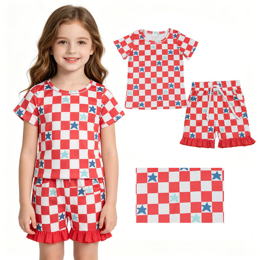 GSSO3293 4th July star checkerboard GIRL summer outfit 202605   RTS