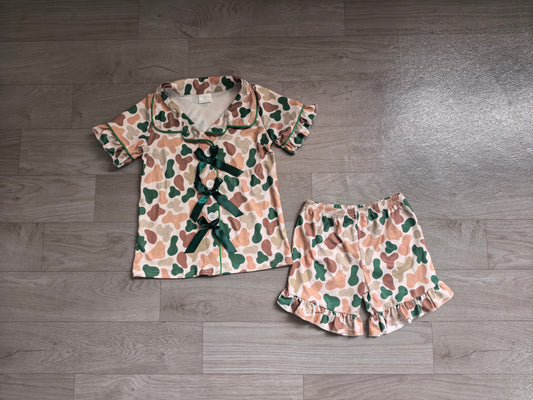 GSSO3367 green bow camo girl summer Pajamas outfit 202607  preorder