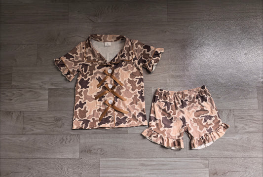 GSSO3368 brown camo girl summer Pajamas outfit 202607  preorder