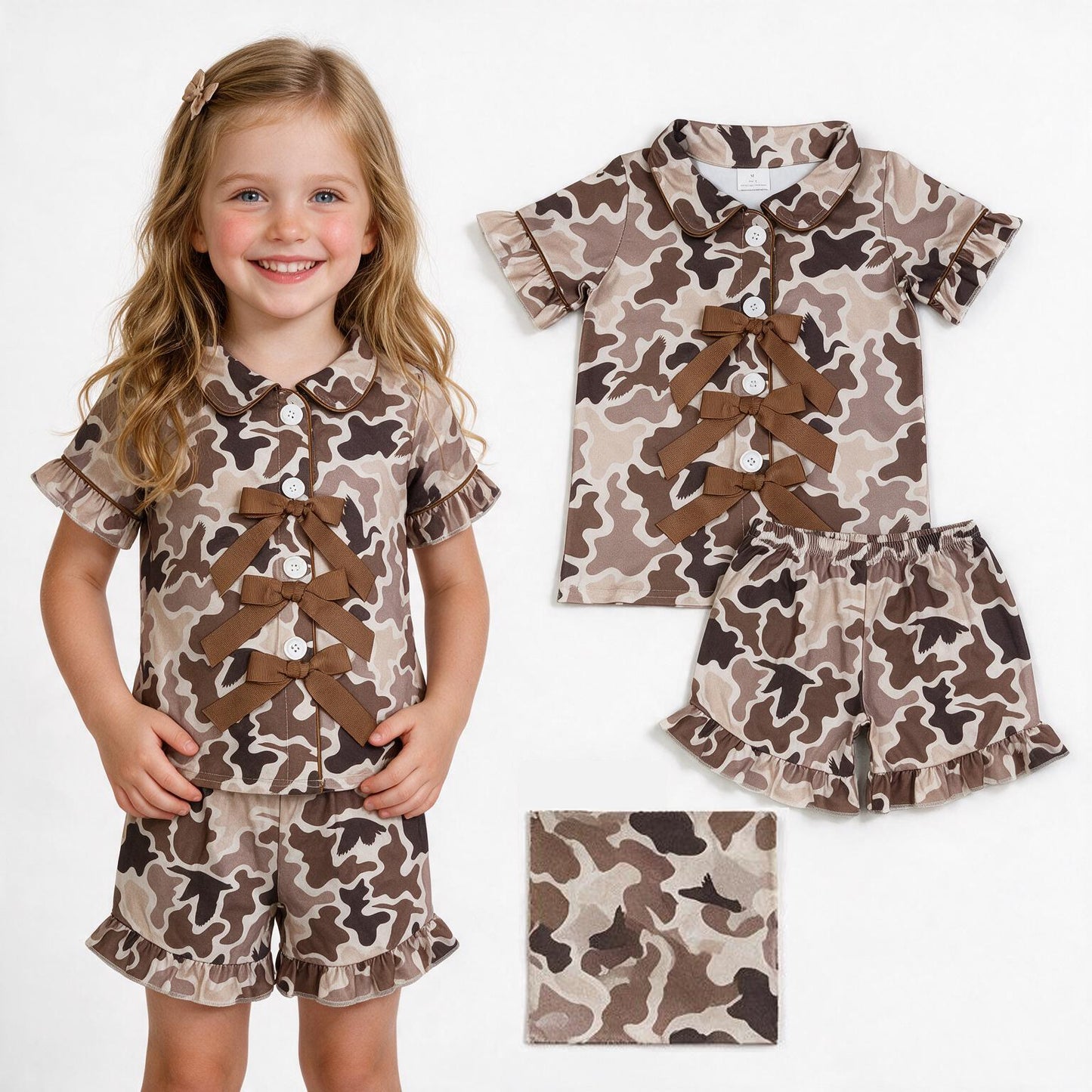 GSSO3368 brown camo girl summer Pajamas outfit 202607  preorder