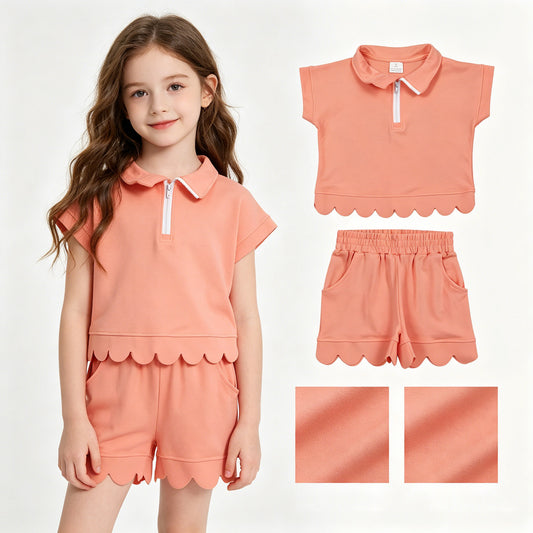 GSSO3374 solid color orange GIRL summer outfit 202605 RTS