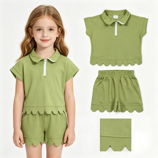 GSSO3375 solid color  teal blue GIRL summer outfit 202605 RTS