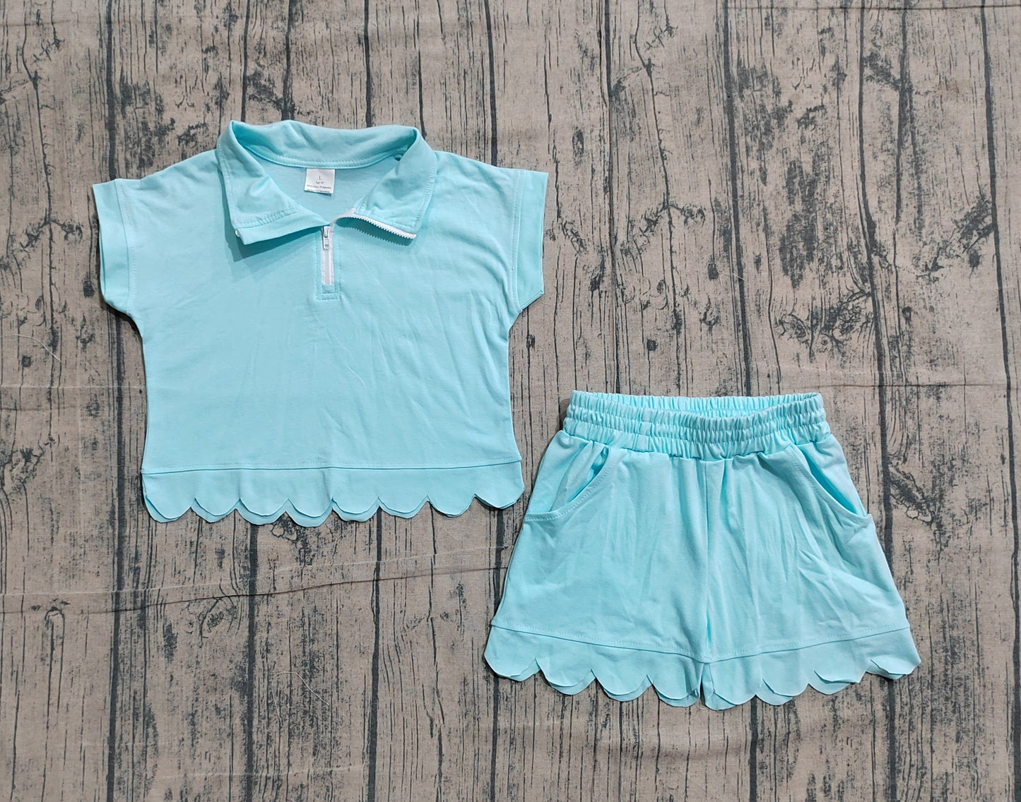 GSSO3376 solid color  teal blue GIRL summer outfit 202603 preorder