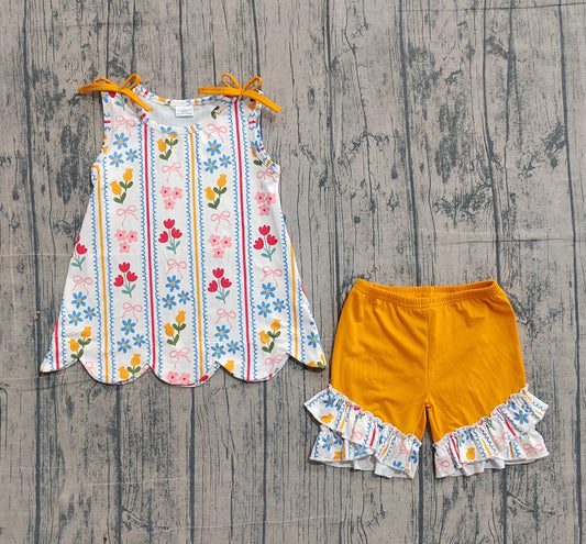 GSSO3388  Scallop ruffle flowers girl outfit 202603  preorder