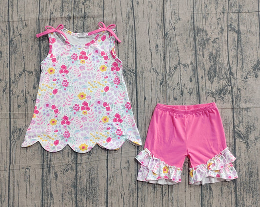 GSSO3391 Scallop ruffle flowers girl outfit 202603  preorder