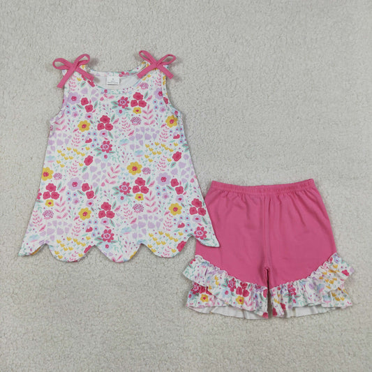GSSO3391 Scallop ruffle flowers girl outfit 202603 RTS