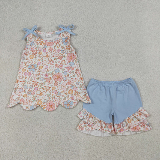 GSSO3393 Scallop ruffle flowers girl outfit 202603 RTS
