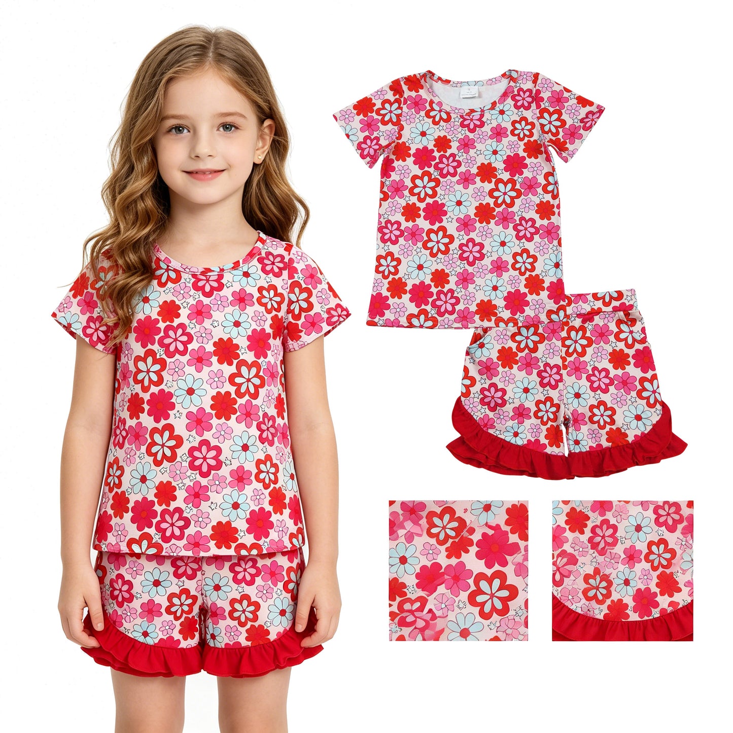 GSSO3471 flower girl summer outfit 202604 RTS
