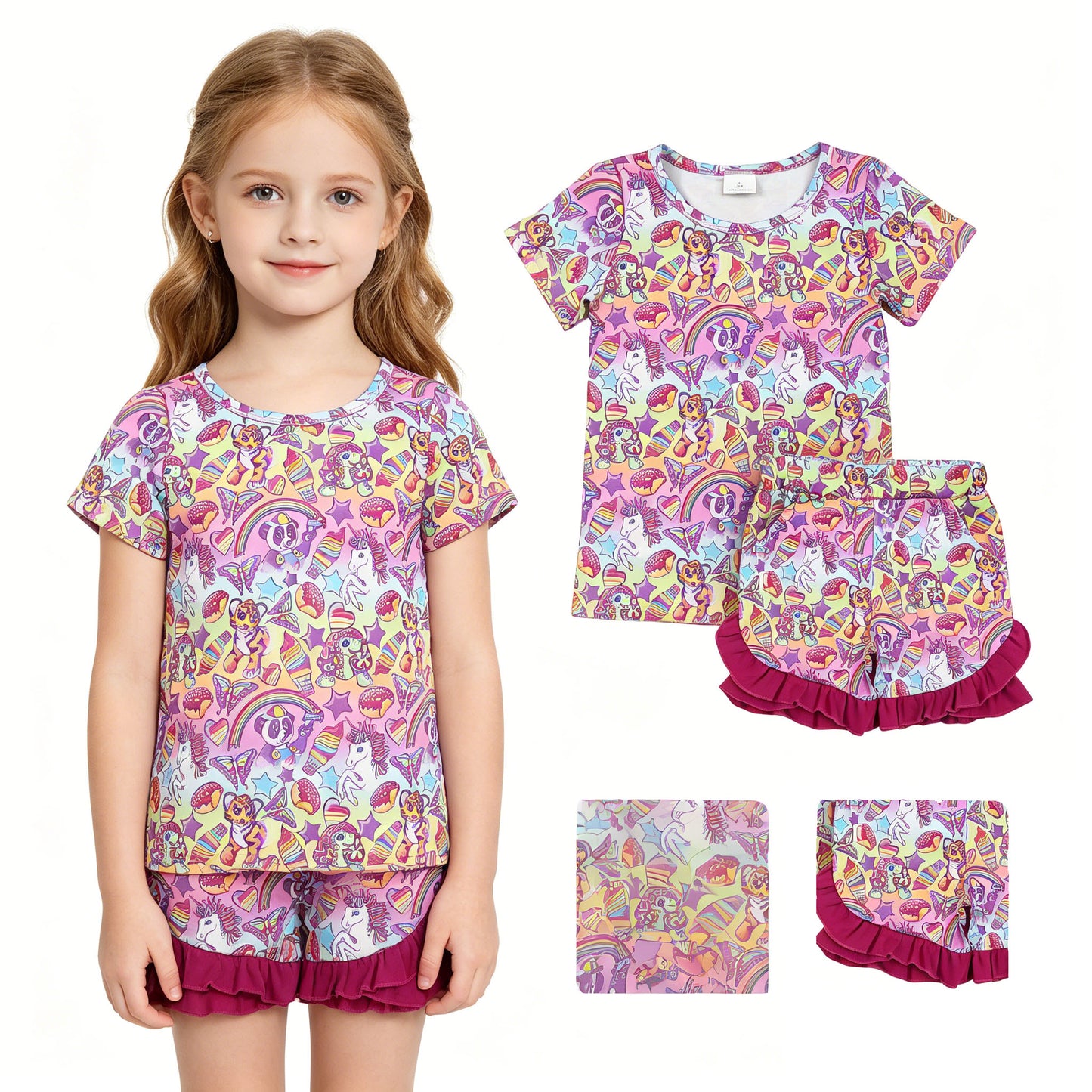 GSSO3472 unicorn girl summer outfit 202603 RTS