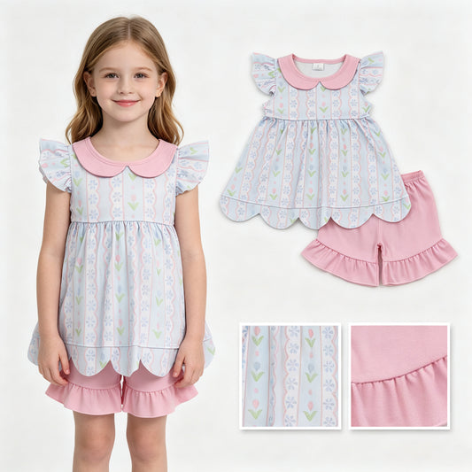 GSSO3490 Scallop bow GIRL summer outfit 202607 RTS
