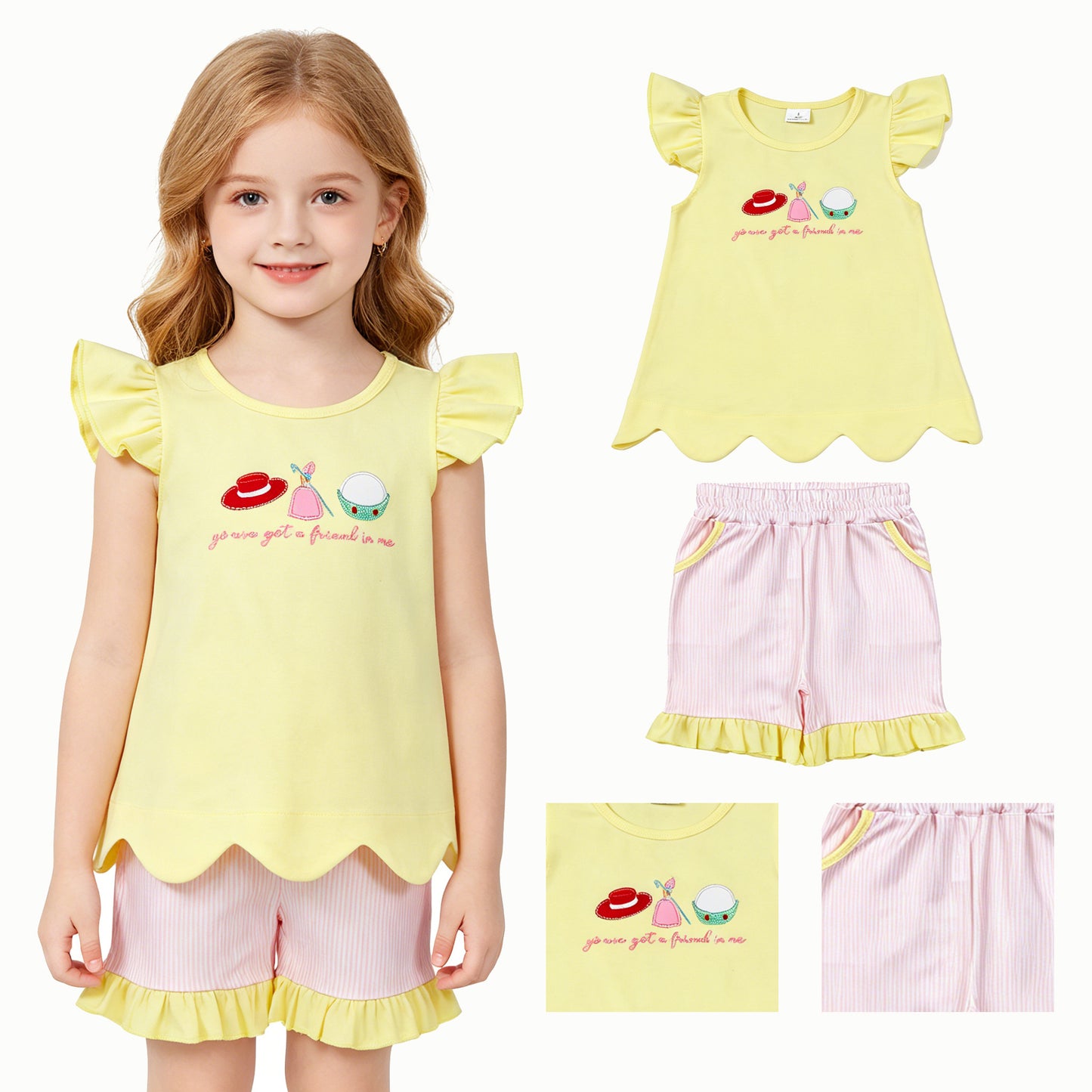 GSSO3495  rice hat embroidery  girl  outfit 202607 RTS