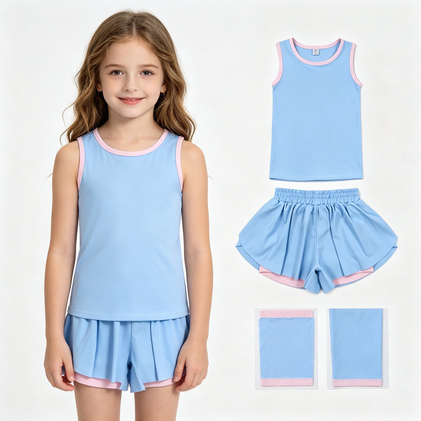 GSSO3527 yoga BLUE girl  outfit skirt  202607 RTS