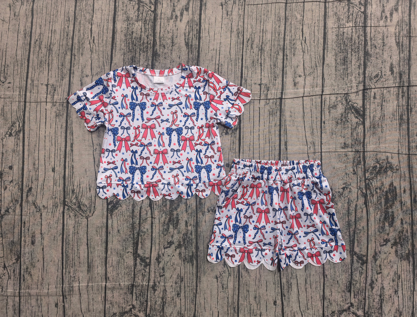 GSSO3548  bow 4th July Scallop camo girl outfit skirt  202605 preorder