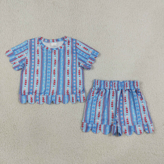 GSSO3554  bow 4th July Scallop girl outfit skirt  202605 RTS