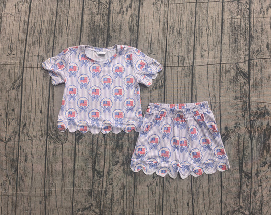 GSSO3555  flag 4th July Scallop girl outfit skirt  202605 preorder