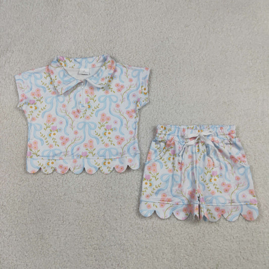 GSSO3575 scallop Flowers girl outfit skirt  202607 RTS
