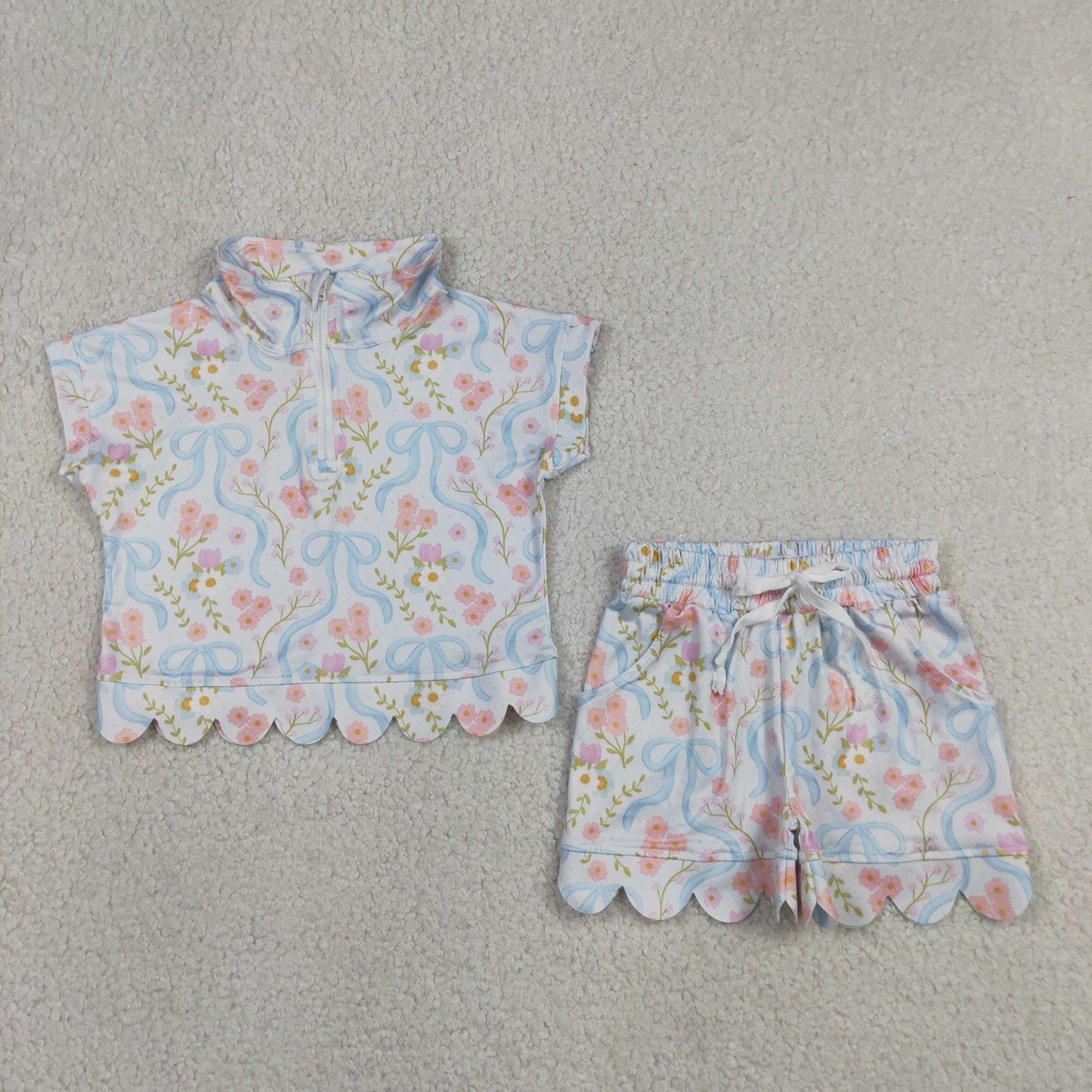 GSSO3575 scallop Flowers girl outfit skirt  202607 RTS