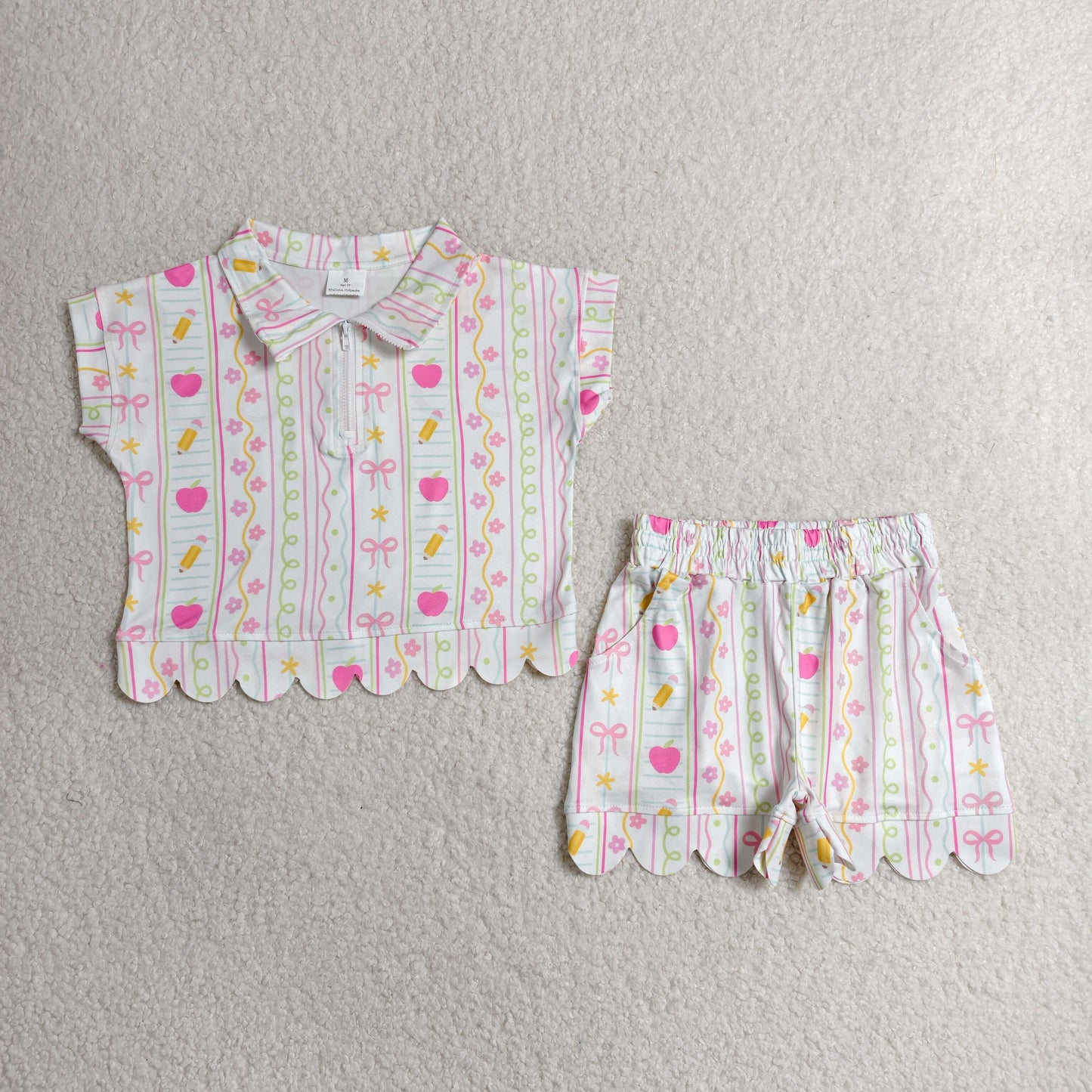 GSSO3582 scallop  back to school   girl outfit skirt  202607 RTS