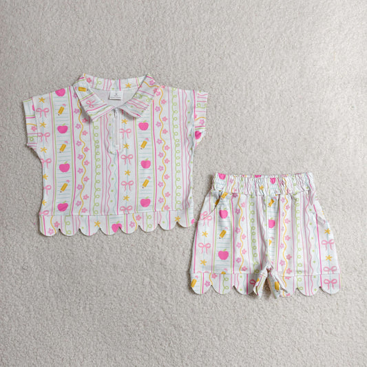 GSSO3582 scallop  back to school   girl outfit skirt  202607 RTS
