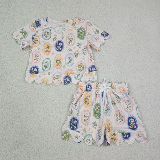 GSSO3643 Scallop flower bow GIRL summer outfit 202608 RTS