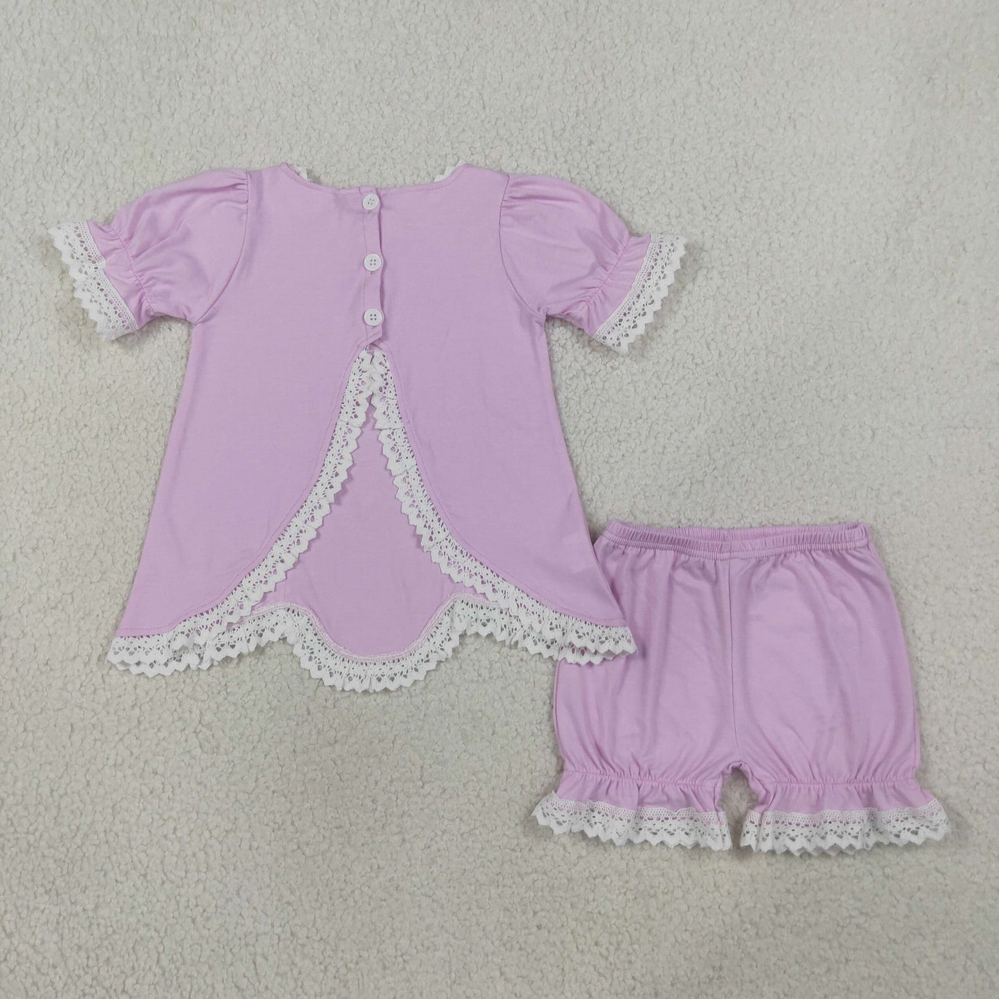 GSSO3681 lace girl purple Shorts Set  202608 RTS