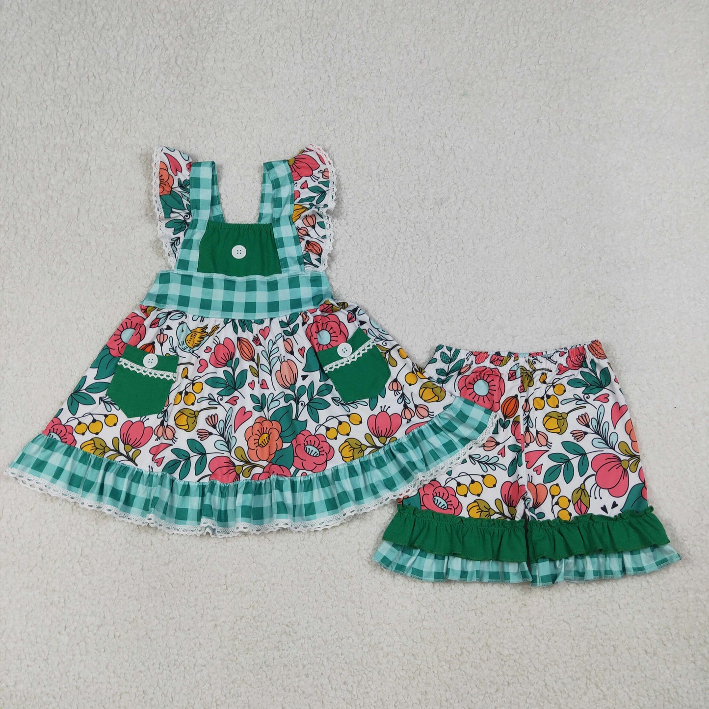 GSSO3738 3-4T 14T Flowers GIRL summer outfit 202604  RTS