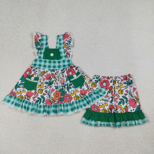 GSSO3738 3-4T 14T Flowers GIRL summer outfit 202604  RTS