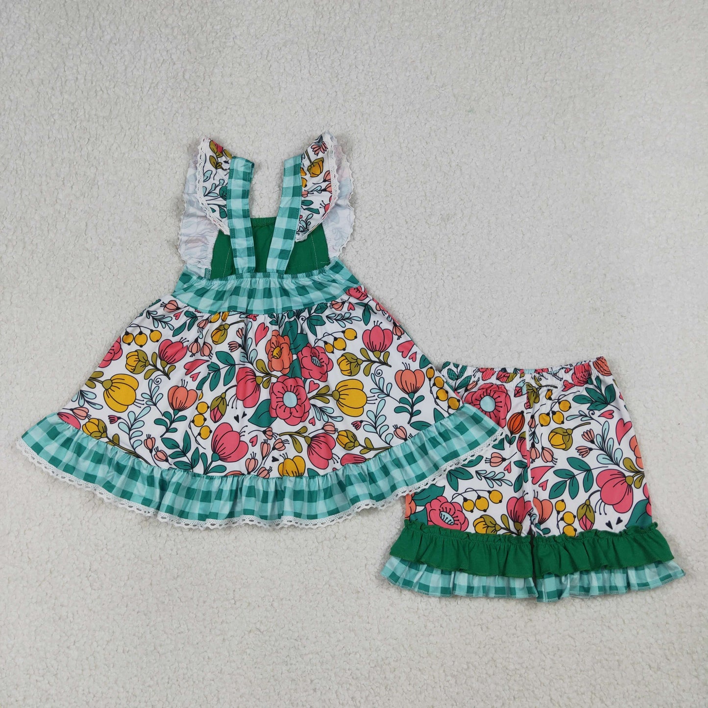 GSSO3738 3-4T 14T Flowers GIRL summer outfit 202604  RTS