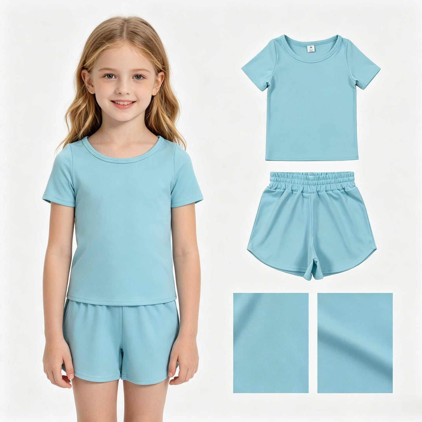 GSSO3762，GT1631+SS0898 Pink Soft Comfy Toddler Girl Short Sleeve Shorts Set RTS