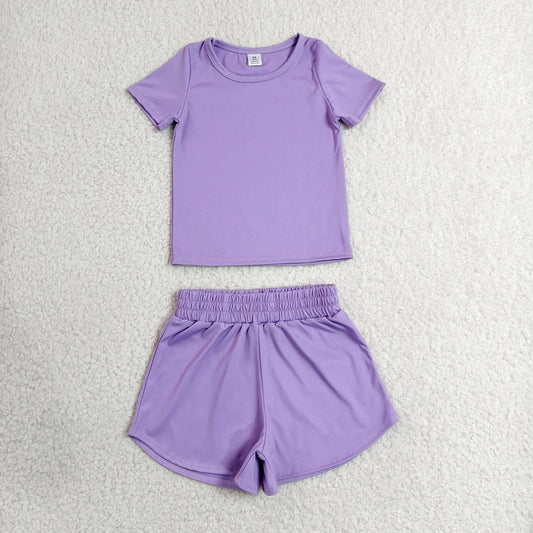 GSSO3769瑜伽组合，GT1638瑜伽+SS0905  Lavender Purple Toddler Breathable Daily Yoga Outfit  202630 RTS