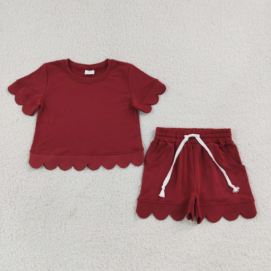 GSSO3778 yoga solid yoga  kids girl dress scallop 202608 RTS