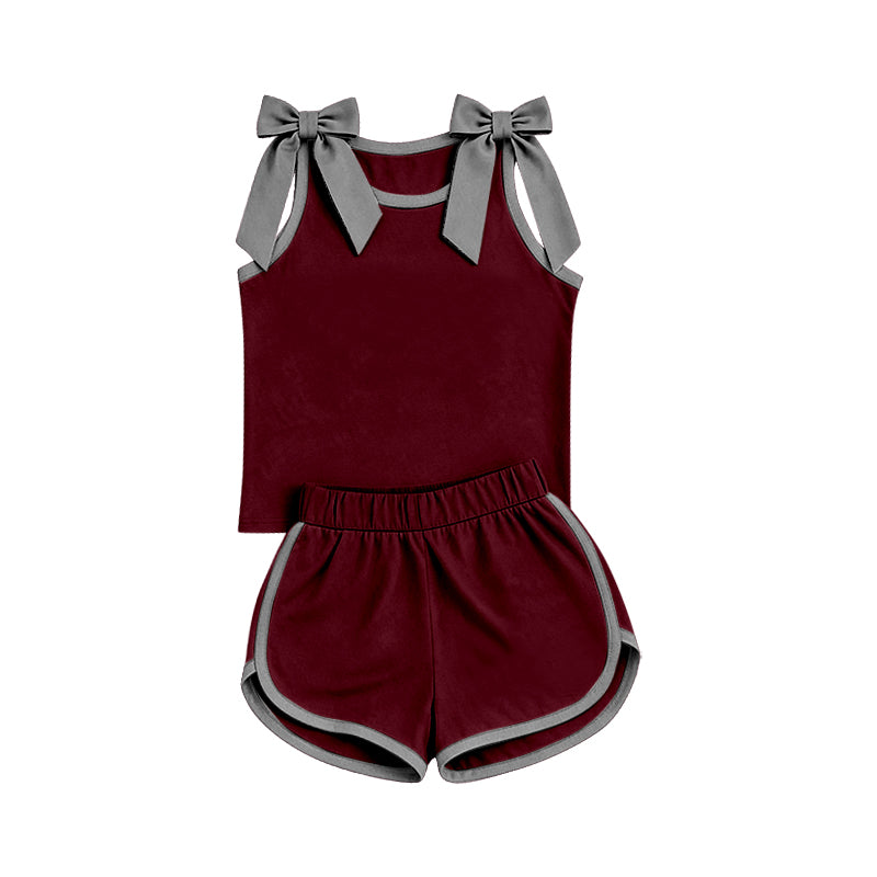 GSSO3820 red cotton sports  girl outfit shorts 202607 preorder