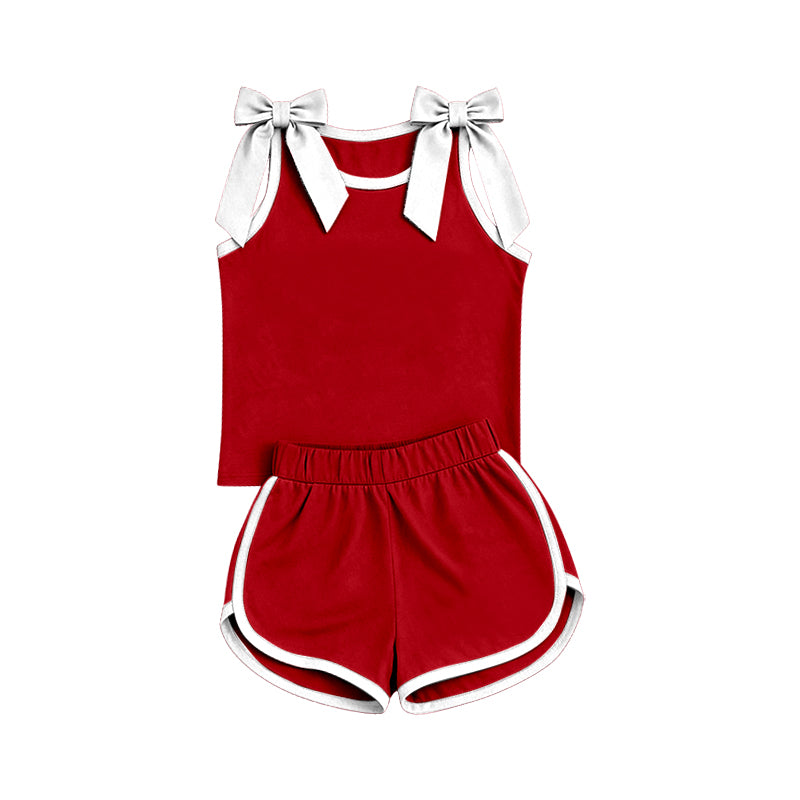GSSO3821 red cotton sports  girl outfit shorts 202607 preorder