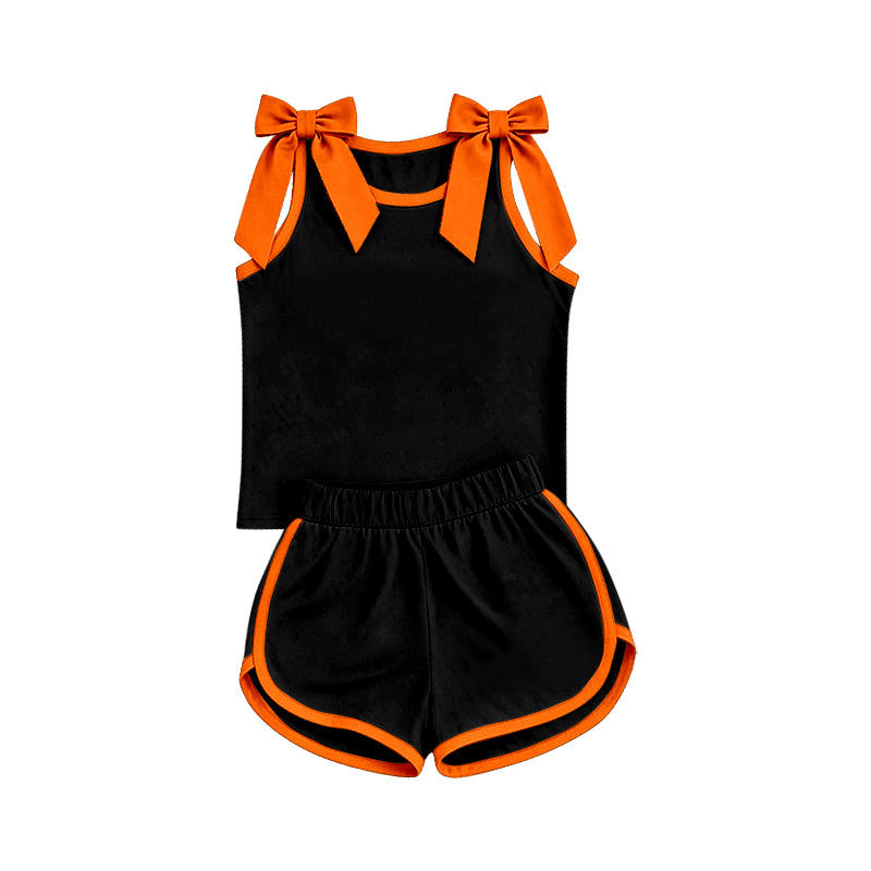 GSSO3822 black orange cotton sports  girl outfit shorts 202607 preorder
